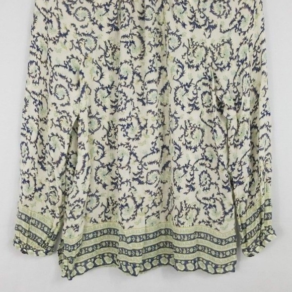 Lucky Brand Knit Top Boho Peasant Top Tie Neck - Picture 2 of 7